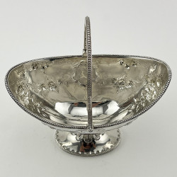 Elegant Oval Victorian Sterling Silver Sugar Basket