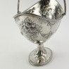 Elegant Oval Victorian Sterling Silver Sugar Basket