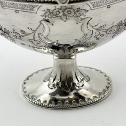 Elegant Oval Victorian Sterling Silver Sugar Basket