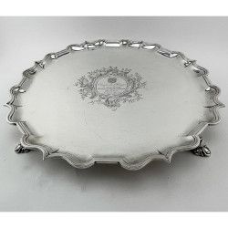 Good Quality and Gauge Early George II Sterling Silver Salver (1731)
