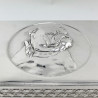 Silver Plated Trinket Box Depicting an Embossed Old English Bull Dog