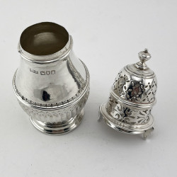 Charming Sterling Silver Sugar Caster in a Baluster Form
