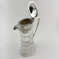 Stylish Sterling Silver Mounted Claret Jug with Plain Mount