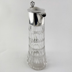 Stylish Sterling Silver Mounted Claret Jug with Plain Mount