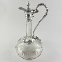 Victorian Silver Plated Claret Jug with an Onion Shaped Body (c.1890)
