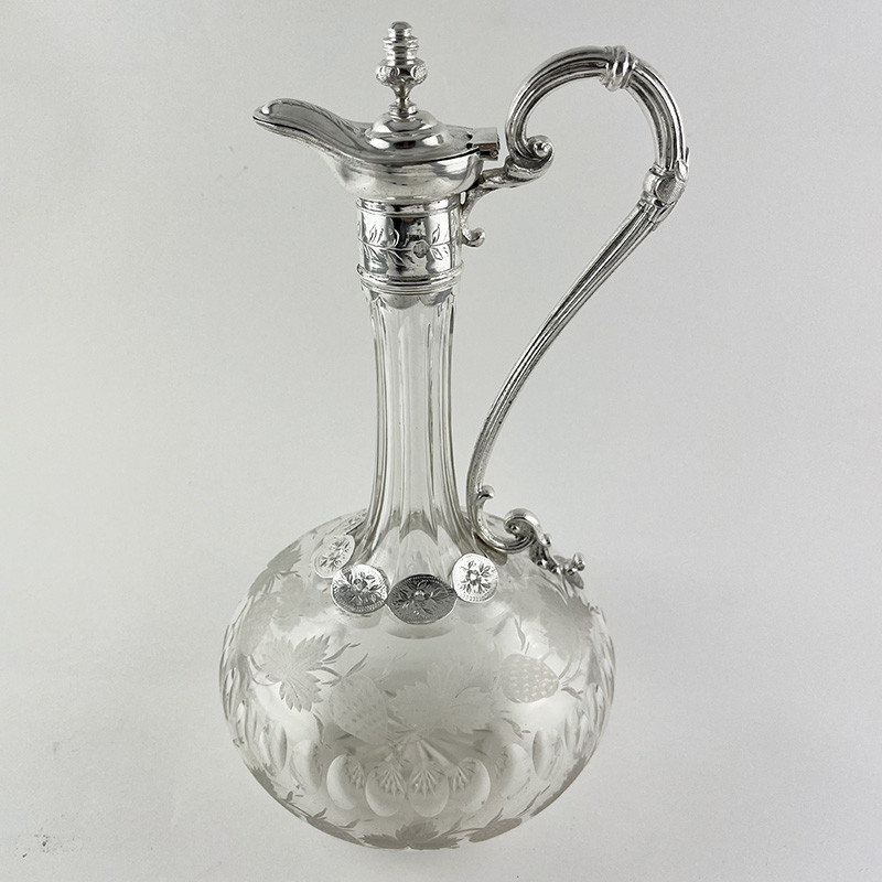 Victorian Silver Plated Claret Jug with an Onion Shaped Body (c.1890) Victorian Silver Plated Claret Jug with an Onion Shaped Body (c.1890)