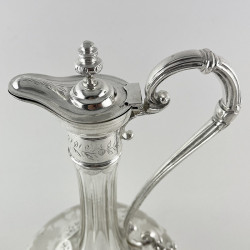 Victorian Silver Plated Claret Jug with an Onion Shaped Body