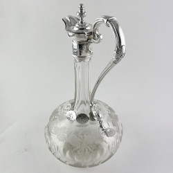 Victorian Silver Plated Claret Jug with an Onion Shaped Body