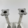 Pair of Sterling Silver Corinthian Style Victorian Candlesticks