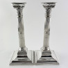 Pair of Sterling Silver Corinthian Style Victorian Candlesticks (1883)