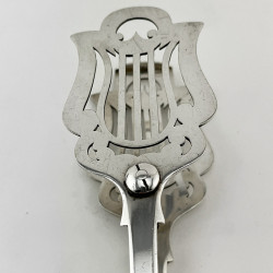 Unusual Pair of Victorian Silver Plated Asparagus Tongs