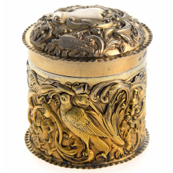 Victorian Gold Plated Silver Vanity Box or Jar