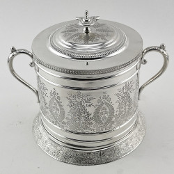 Victorian Silver Plated Biscuit Barrel or Trinket Box (c.1890)