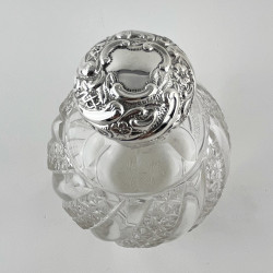 Pretty Late Victorian Sterling Silver and Cut Glass Perfume Bottle