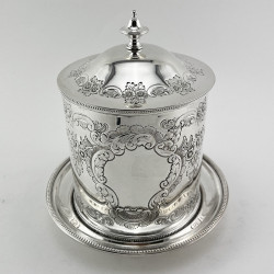 Victorian Silver Plated Cylindrical Biscuit or Trinket Box (c.1895)
