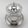 Victorian Silver Plated Cylindrical Biscuit or Trinket Box