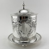 Victorian Silver Plated Cylindrical Biscuit or Trinket Box