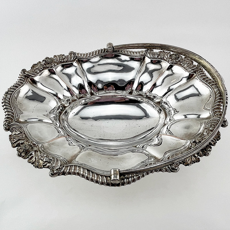 Large Old Sheffield Plate Basket Oval in Shape (c.1830)