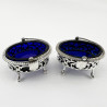 Pair of Unusual Early Victorian Sterling Silver Salts