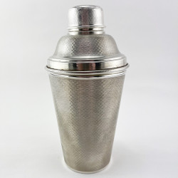 Decorative James Dixon & Son Engine Turned Silver Plated Cocktail Shaker