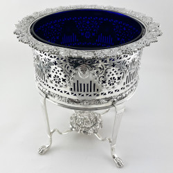 Rare Set of Three Silver Plated Planters or Bottle Holders