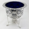 Rare Set of Three Silver Plated Planters or Bottle Holders