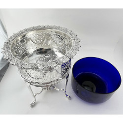 Rare Set of Three Silver Plated Planters or Bottle Holders