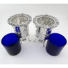 Rare Set of Three Silver Plated Planters or Bottle Holders