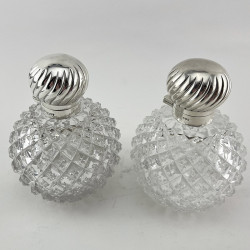 Beautiful Pair of Victorian Sterling Silver Perfume Bottles (1895)
