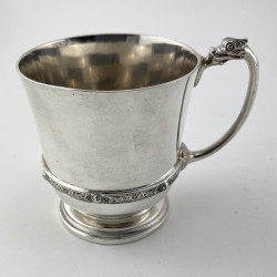 Fine Quality Sterling Silver Celtic Pattern Christening or Childs Mug (1936)