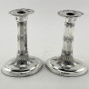 Elegant Pair of Edwardian Georgian Style Sterling Silver Candlesticks