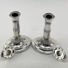 Elegant Pair of Edwardian Georgian Style Sterling Silver Candlesticks