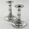 Elegant Pair of Edwardian Georgian Style Sterling Silver Candlesticks