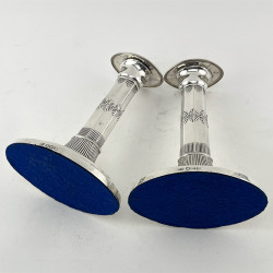 Elegant Pair of Edwardian Georgian Style Sterling Silver Candlesticks