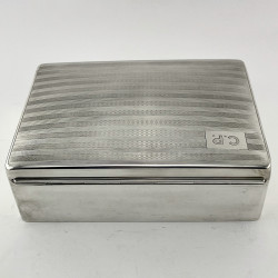 Large Edwardian Rectangular Sterling Silver Cigar Box