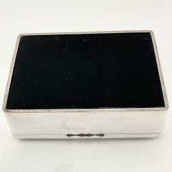 Large Edwardian Rectangular Sterling Silver Cigar Box