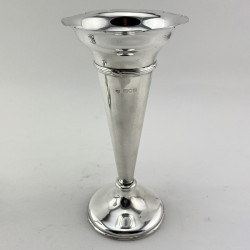 Pair of Edwardian Sterling Silver Vases Retailed by Goldsmiths & Silversmiths Company