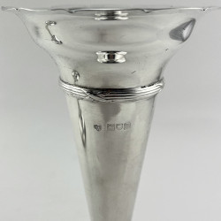 Pair of Edwardian Sterling Silver Vases Retailed by Goldsmiths & Silversmiths Company