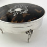Unusual Tortoiseshell and Sterling Silver Jewellery Box