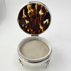 Unusual Tortoiseshell and Sterling Silver Jewellery Box