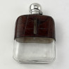 Good Quality Silver Plated and Crocodile Leather Hip Flask