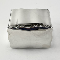 Smart Plain Edwardian Sterling Silver Tea Caddy or Trinket Box
