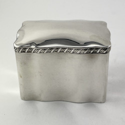 Smart Plain Edwardian Sterling Silver Tea Caddy or Trinket Box (1905)