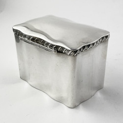 Smart Plain Edwardian Sterling Silver Tea Caddy or Trinket Box