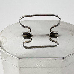Plain Sterling Silver Tea Caddy or Trinket Box with Cut Corners