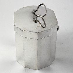 Plain Sterling Silver Tea Caddy or Trinket Box with Cut Corners