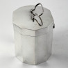 Plain Sterling Silver Tea Caddy or Trinket Box with Cut Corners