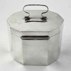 Plain Sterling Silver Tea Caddy or Trinket Box with Cut Corners