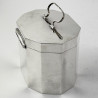 Plain Sterling Silver Tea Caddy or Trinket Box with Cut Corners