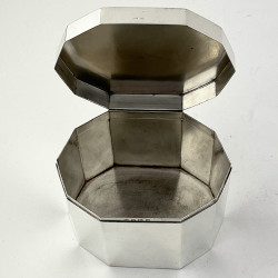 Plain Sterling Silver Tea Caddy or Trinket Box with Cut Corners